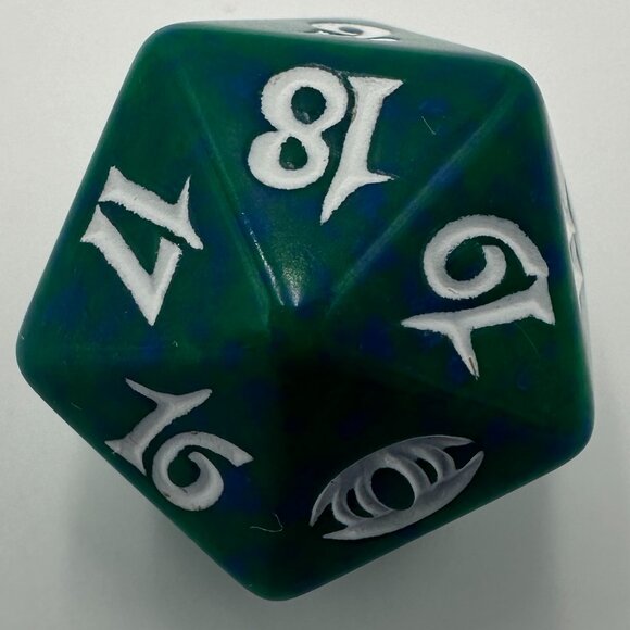 Magic The Gathering Future Sight Green D20 Spindown Die - Picture 2 of 5